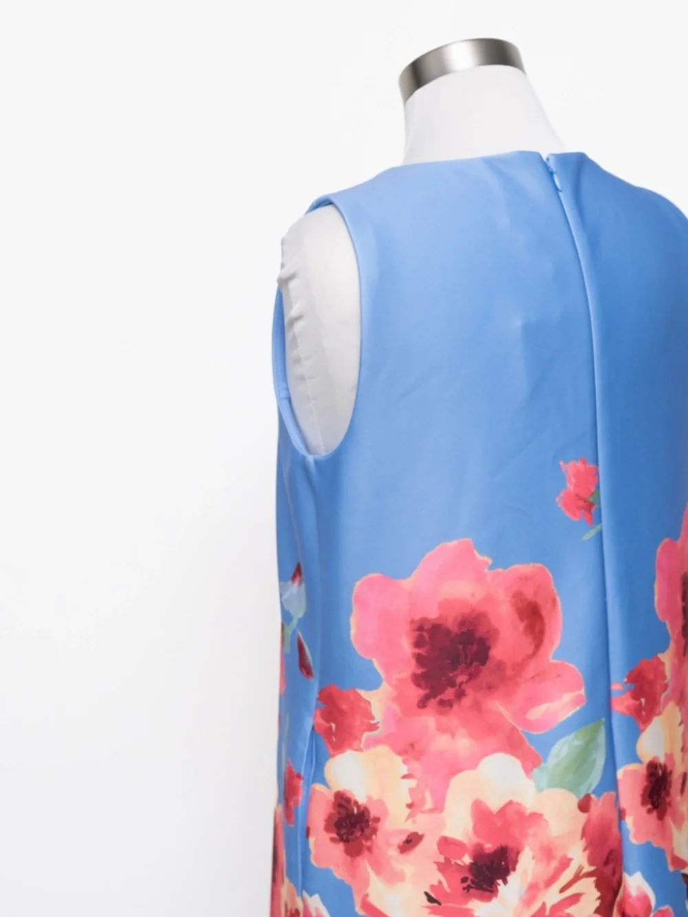 Anne Klein - Sleeveless Floral Print A-Line Shift Dress - Picture 12 of 14